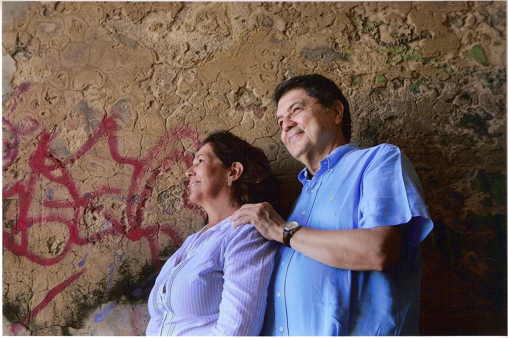 Sergio Ramírez Mercado con su esposa Gertrudis "Tulita" Guerrero