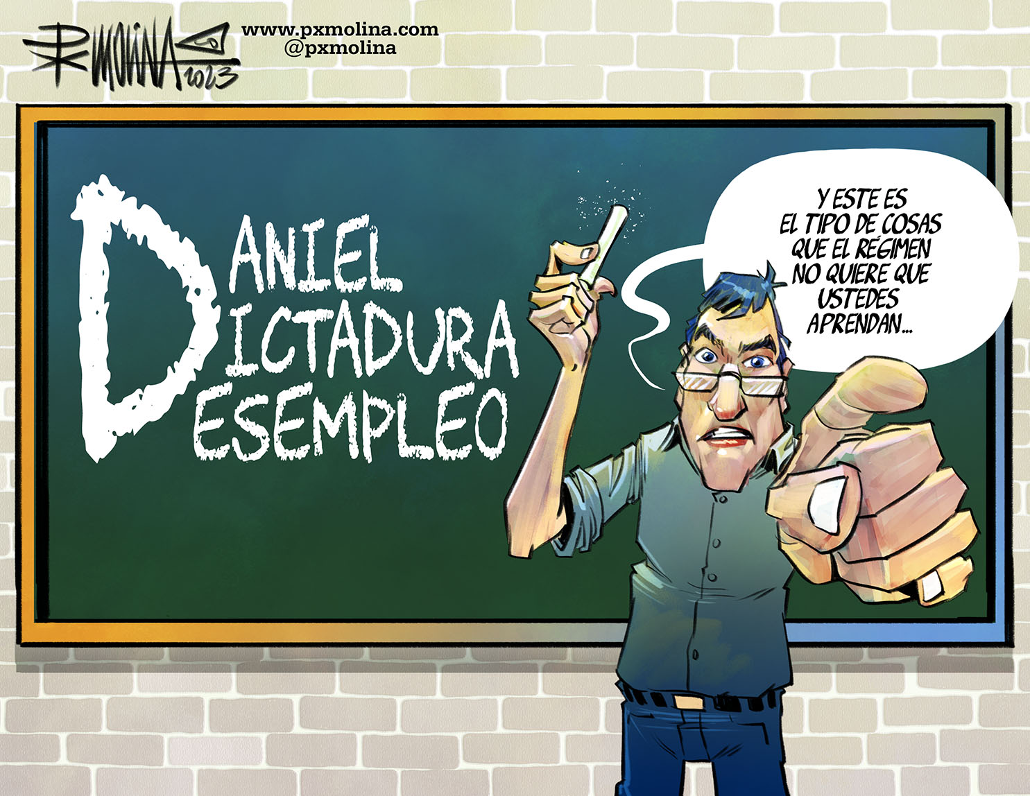 Caricatura La lección