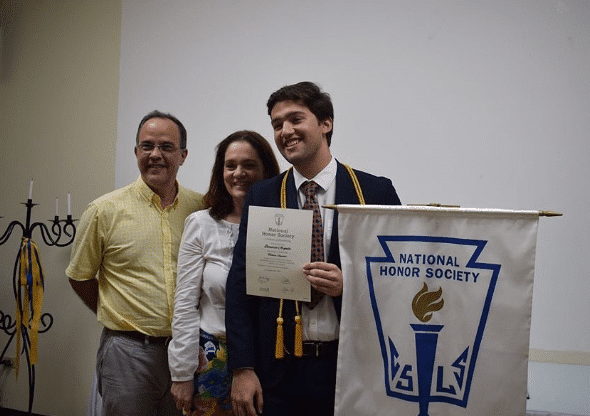 Karen Celebertti with her husband and son.