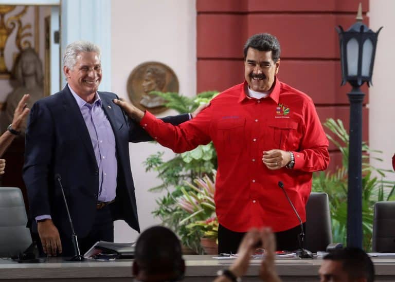 Miguel Díaz-Canel y Nicolás Maduro de Cuba y Venezuela