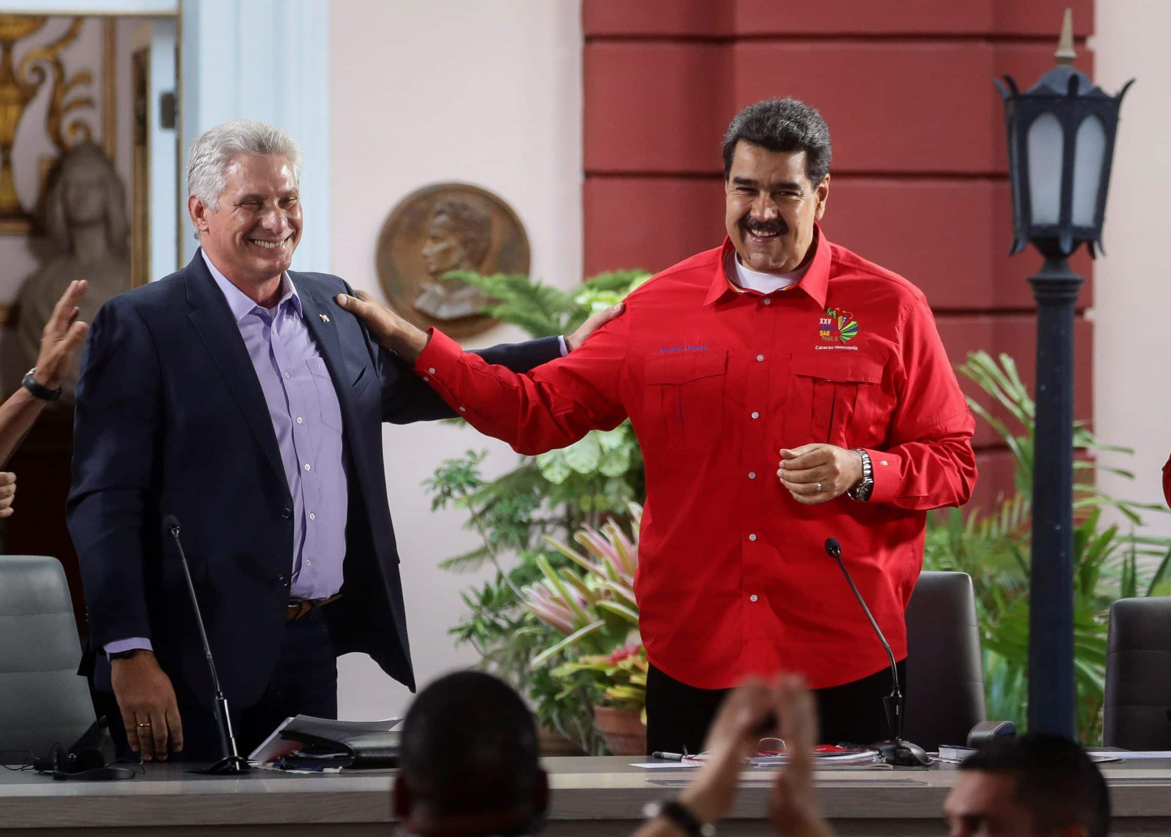 Miguel Díaz-Canel y Nicolás Maduro de Cuba y Venezuela