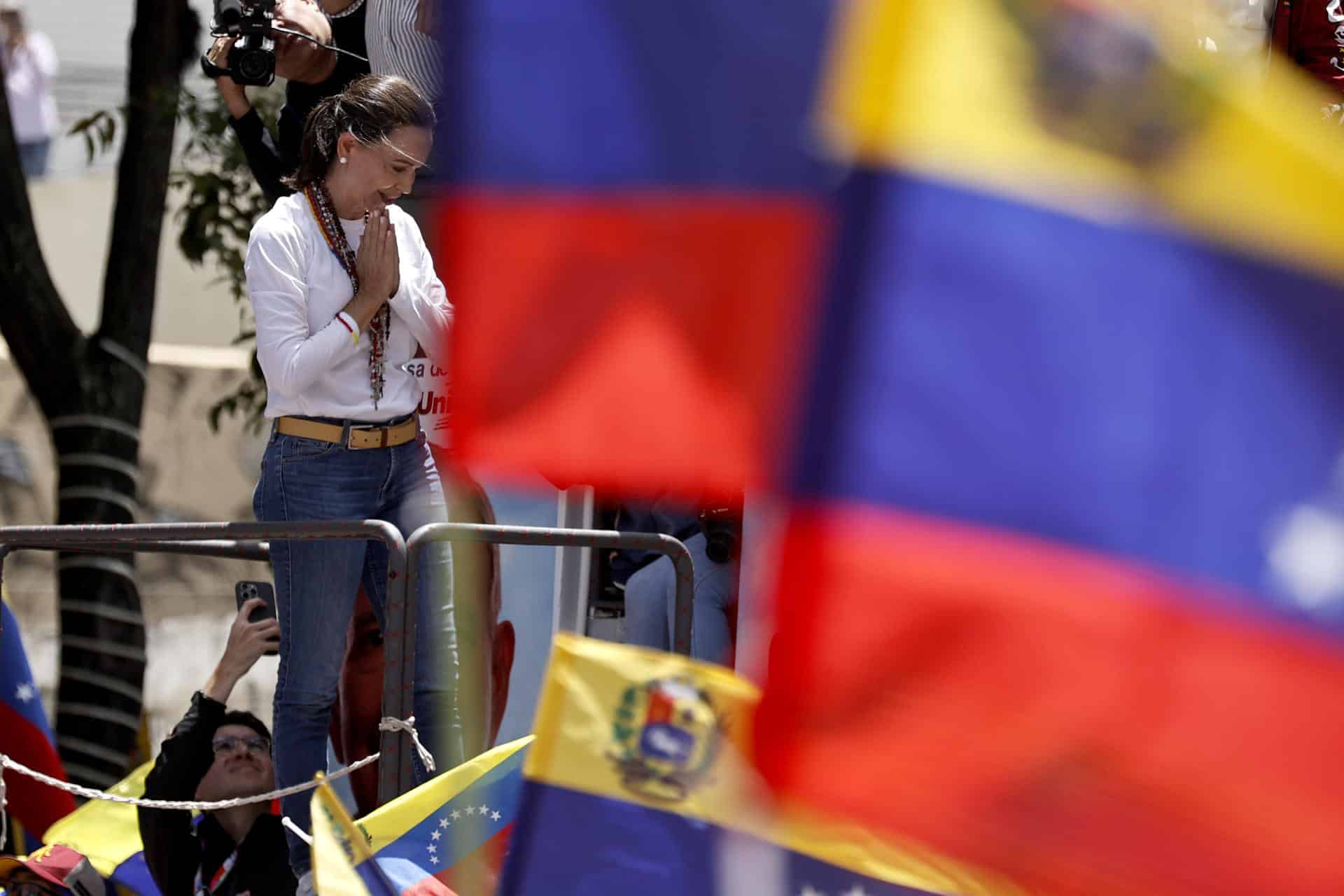 María Corina Machado. Protestas Elecciones Venezuela