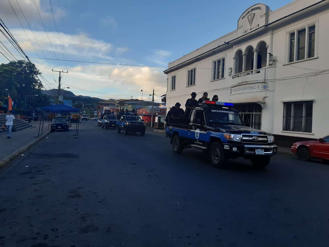 Patrullas policiales en Matagalpa.