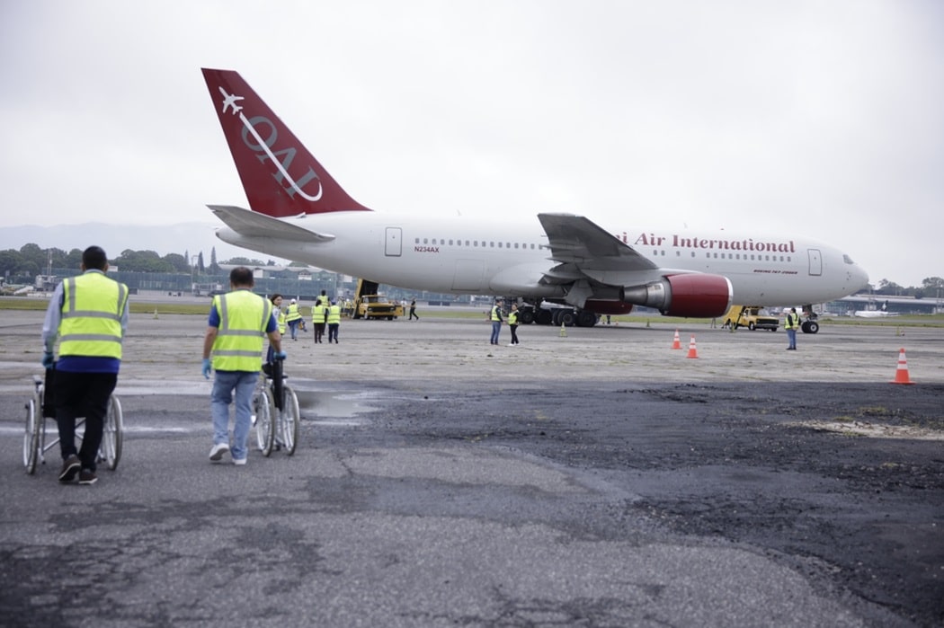 The plane that transported the Nicaraguan political prisoners.