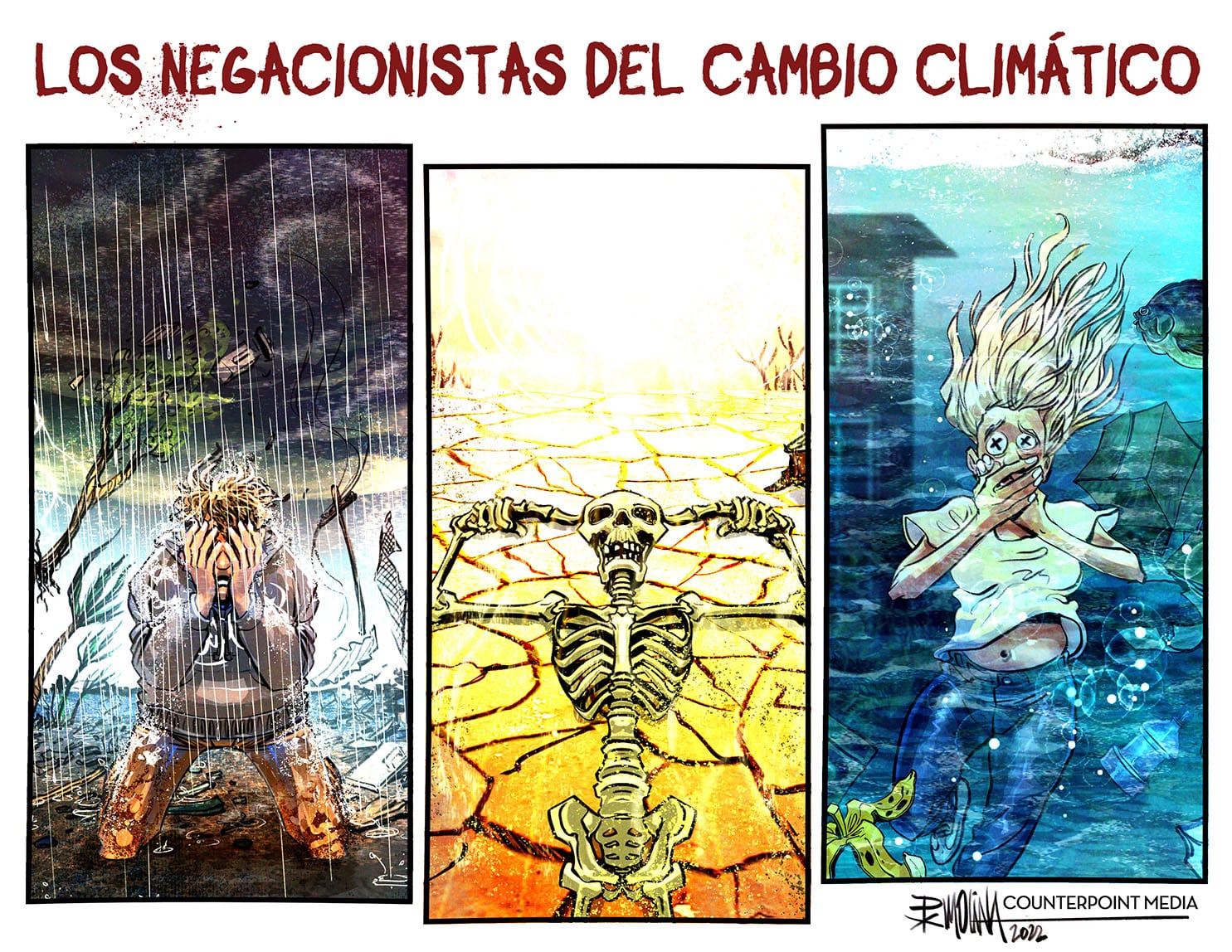 Caricatura Los negacionistas