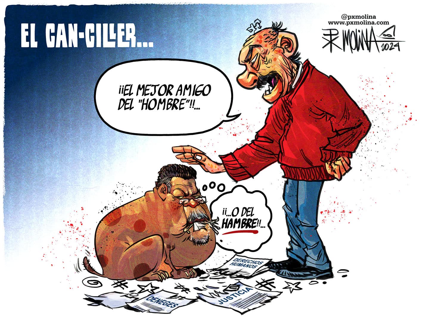 Caricatura el can-ciller Valdrack Jaentschke