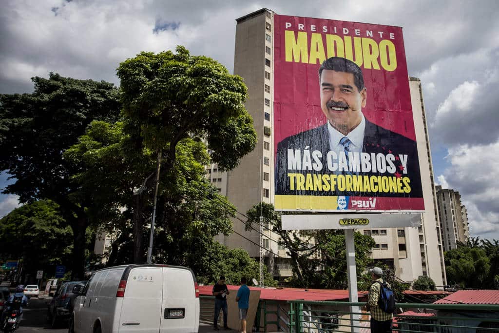 Mural con la imagen del presidente de Venezuela, Nicolás Maduro.