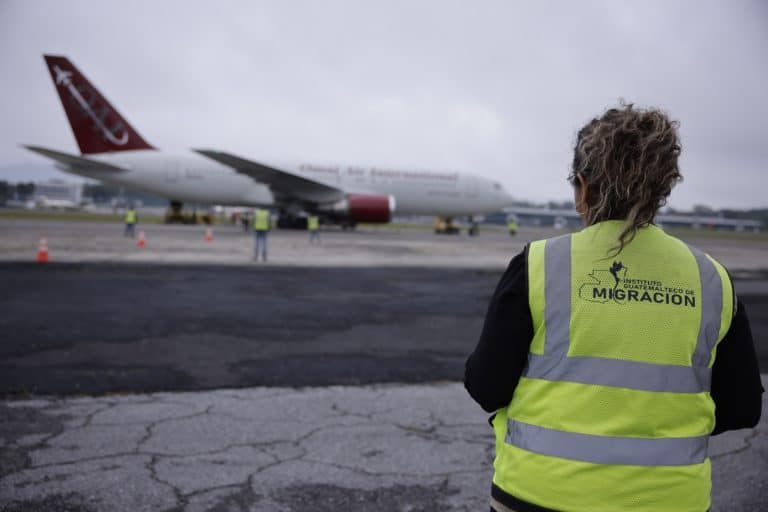 El avión que trasladó a los presos políticos excarcelados de Nicaragua a Guatemala.