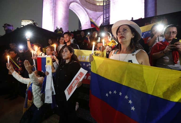 Venezolanos en protesta.