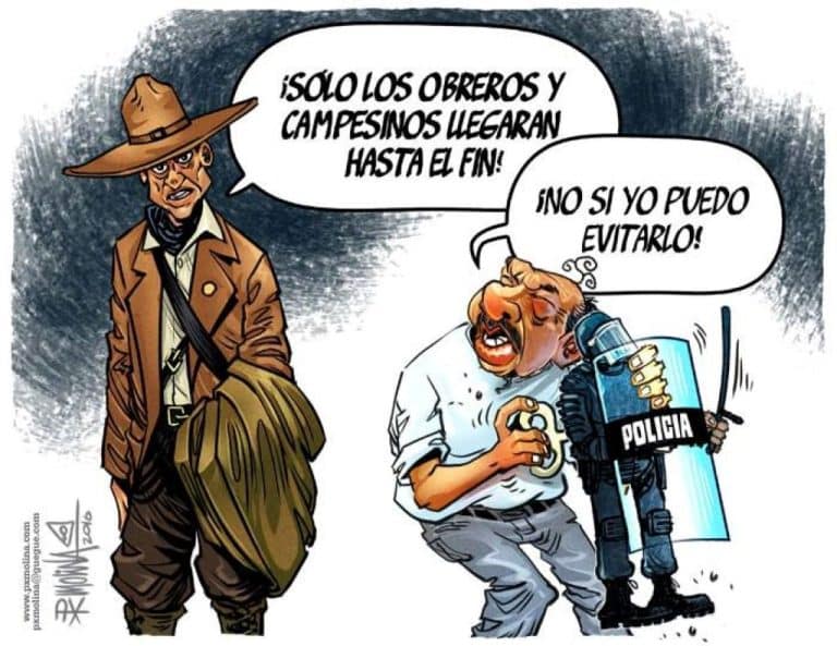 Caricatura de Sandino y Ortega