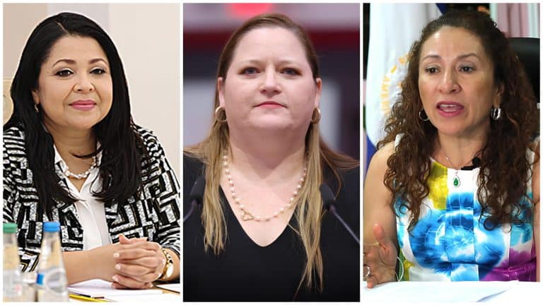 De izq. a der.: La diputada Arling Patricia Alonso, la titular de Interior, María Amelia Corone, y la exministra de Salud, Sonia Castro González.