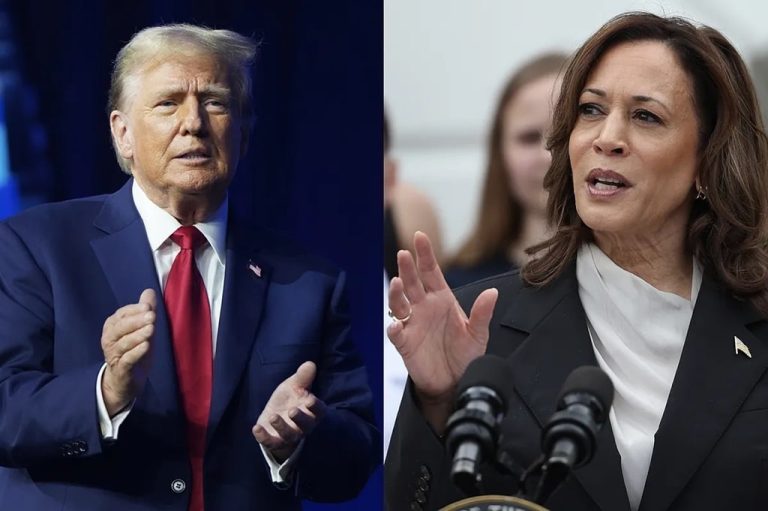 La vicepresidenta Kamala Harris y el expresidente de Estados Unidos, Donald Trump. Foto: EFE