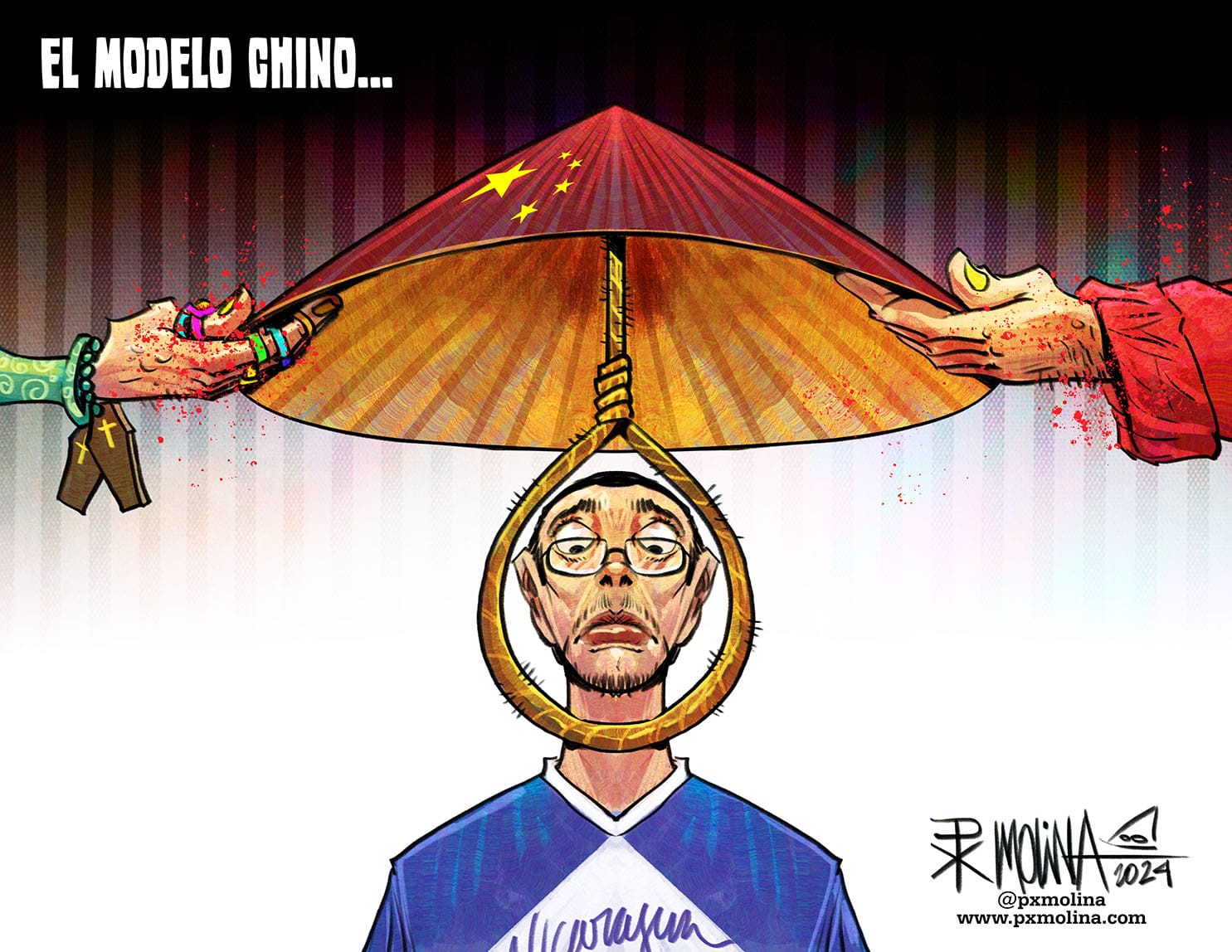 Caricatura El modelo de China en Nicaragua