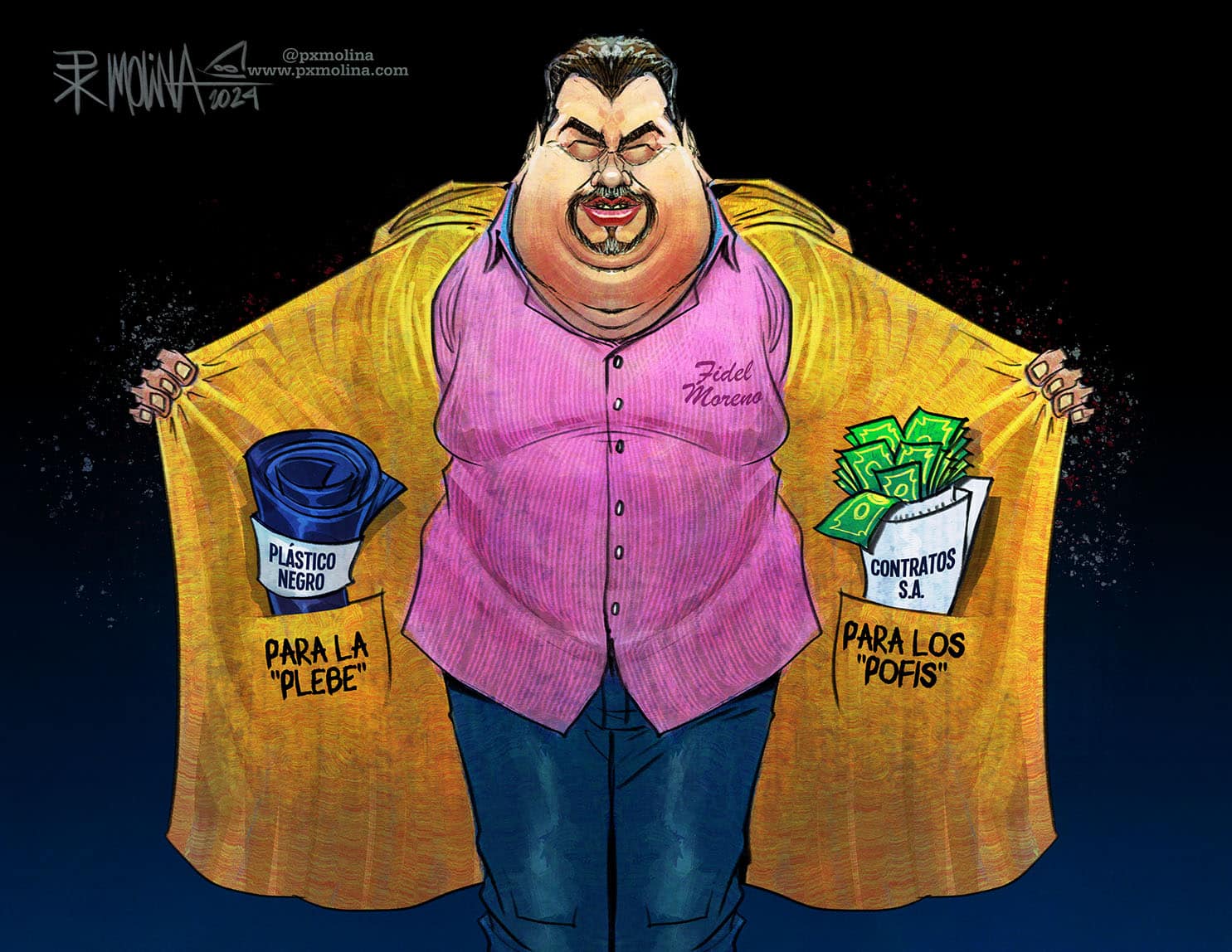 caricatura Fidel Moreno