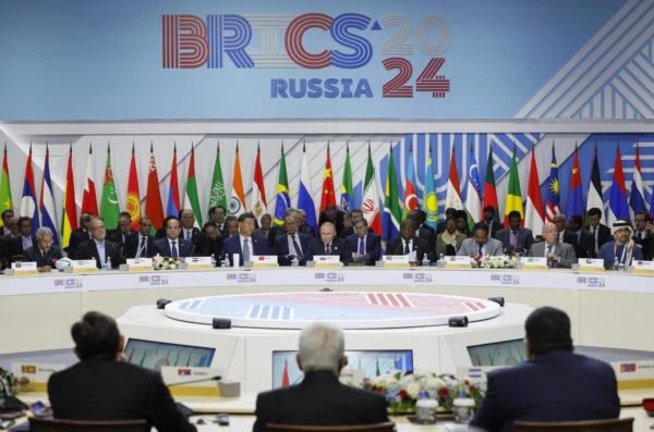 Participating countries during the BRICS Summit plenary session.