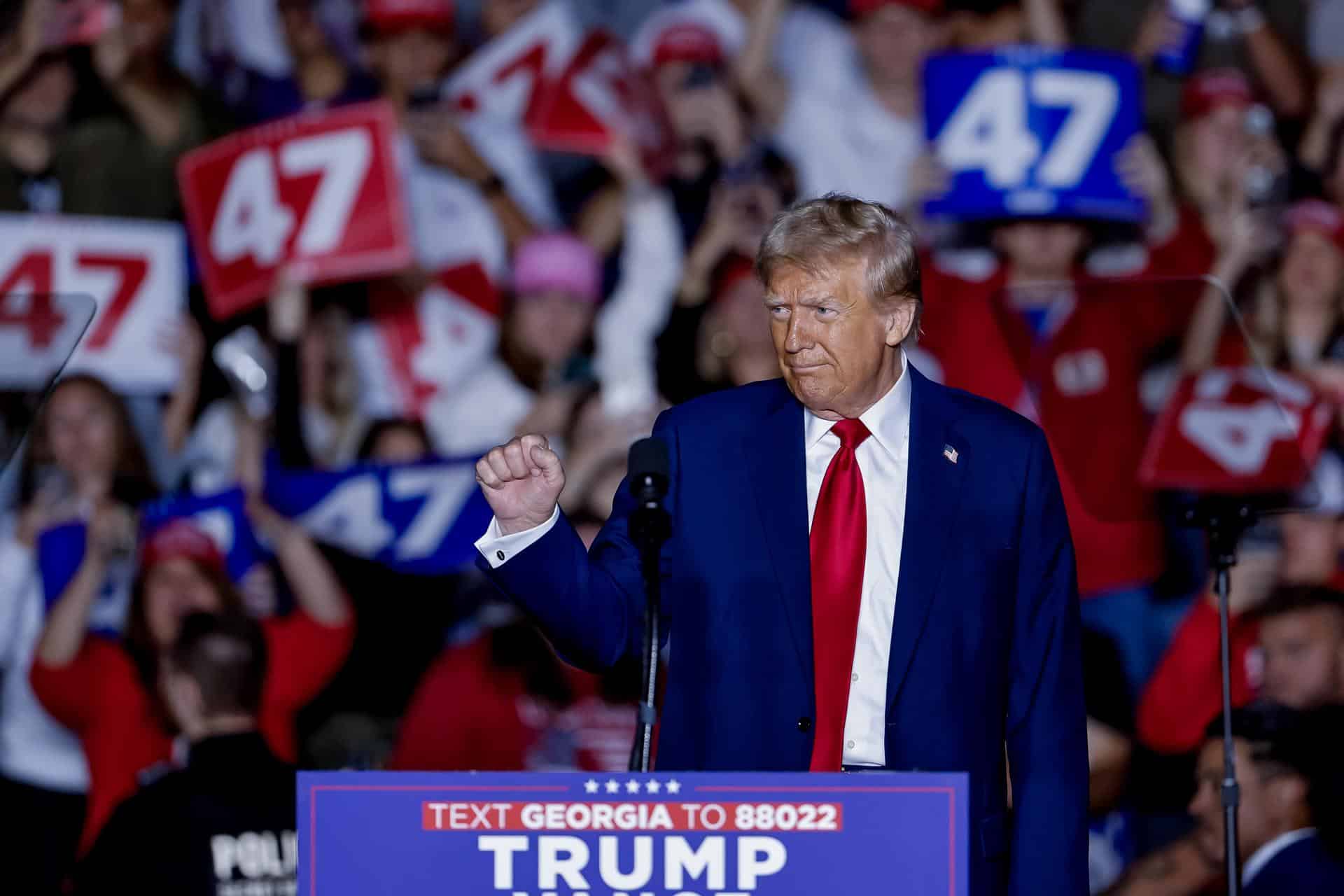 Donald Trump en un acto de campaña.