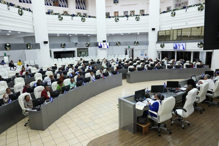 Vista del plenario del Parlamento nicaragüense.