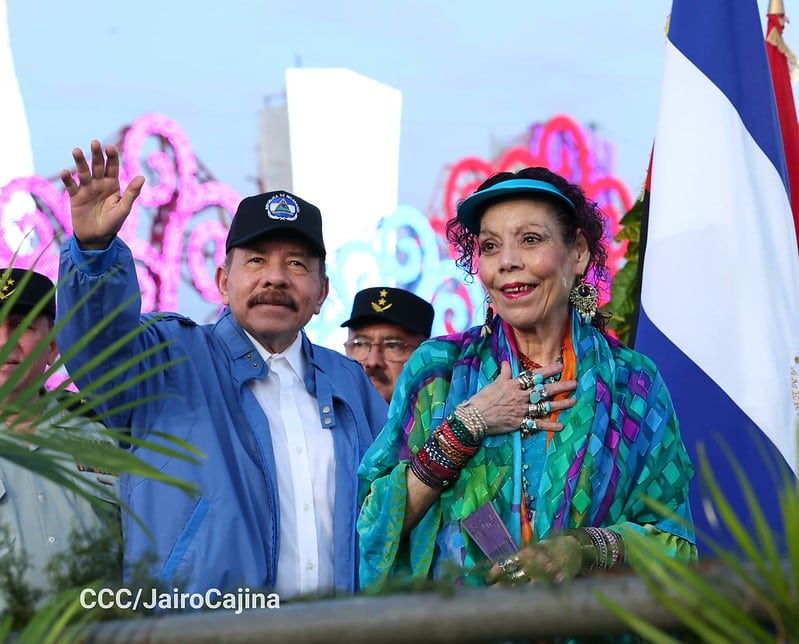 Nicaragua's authoritarian couple, Daniel Ortega and Rosario Murillo.