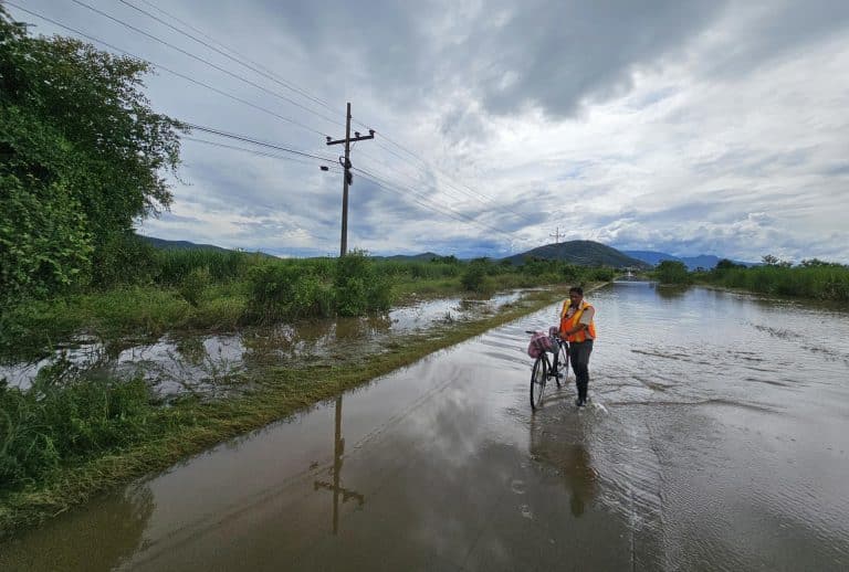 Inundación causada por la tormenta tropical Sara en Honduras.